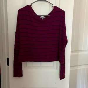 Striped Burgundy and Black Sweater